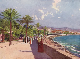 San-Remo, La Promenade (kleurenlitho)