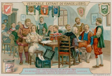 De gilden van de slagers, leerlooiers, zeepmakers, schoenmakers, handschoenmakers en kappers verzamelen