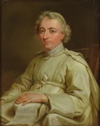 Portret van een kanunnik met een partituur