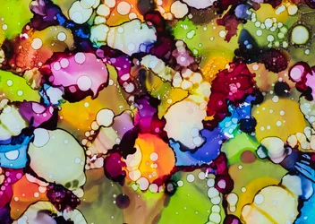 Levendig abstract schilderij met vloeibare inkt