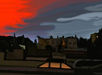 Naderende storm, Brooklyn (digitale kunst)