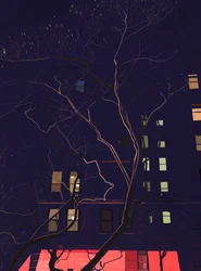 Bij zonsopgang, Brooklyn (digitale kunst)