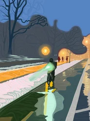 Fietspad, Prospect Park Brooklyn (digitale kunst)