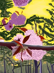 Kersenbloesems op tak Brooklyn (digitale kunst)