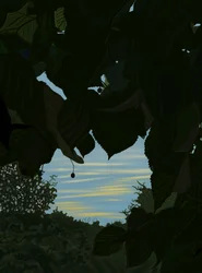 Ochtendlucht door bladeren, 2025 (digitale kunst)