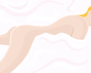 Naakt op bed (digitale kunst)