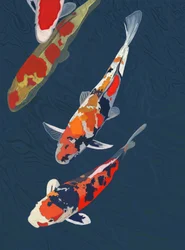 Drie Koi (digitale kunst)