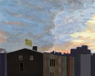 View From Gowanus Expressway, 2016 (met de hand getekend op een iPad met een Apple-potlood)