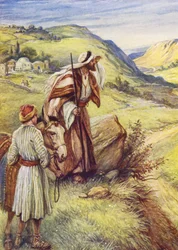 De terugkeer van de verloren zoon (kleurenlitho)