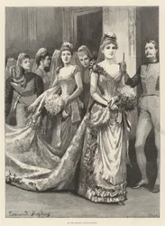 Bij de ontvangst van de koningin