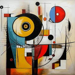 Abstracte neo-dadaïstische patronen, Dadaïsme kunststijl, muurkunst print