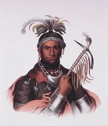 John Abeel Cornplanter Indiaan (litho)