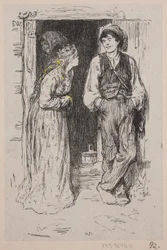 Illustratie voor "Askeladden die de prinses aan het lachen maakte"
