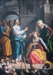 Christus te gast in het huis van Martha en Maria