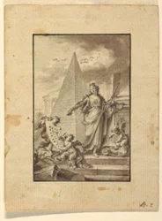 Tekening, ontwerp voor een illustratie: "Architectuur", 1760-89