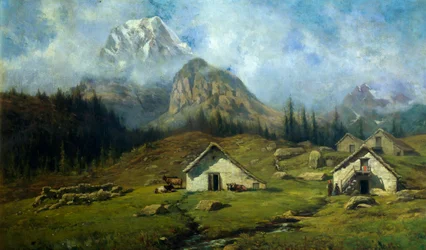 Hutten op Alpe Veglia