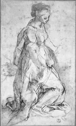 Studie voor de figuur van de Maagd