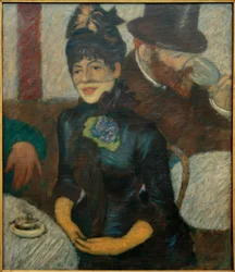 In het café