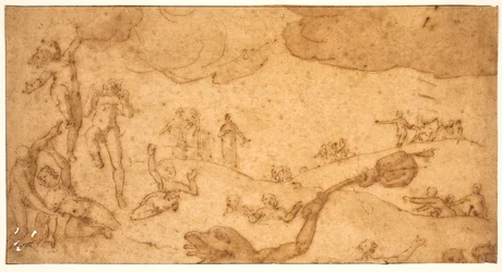 Scène uit de hel van de gierigen