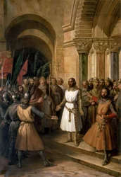 De verkiezing van Godfried van Bouillon tot koning van Jeruzalem op 23 juli 1099