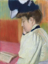 Vrouw die leest; Femme lisant, ca. 1890