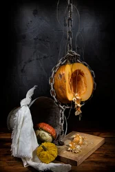 Geketende Halloween-pompoen