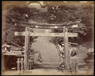 Ingang van het heiligdom van Atago Yama, Edo