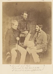 Generaal Lord Clyde, luitenant-generaal Sir Hope Grant, K.C.B. en luitenant-generaal Sir W. Mansfield, K.C.B.