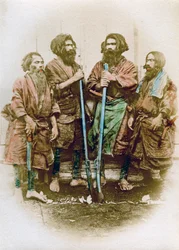 Groep Ainu, Japan, 1882