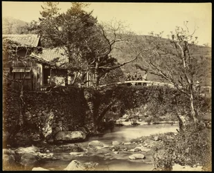 Theehuis en brug op de Tokaido Weg