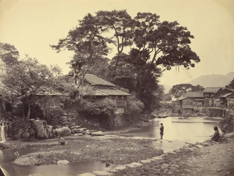 Uitzicht in de inheemse stad, Nagasaki