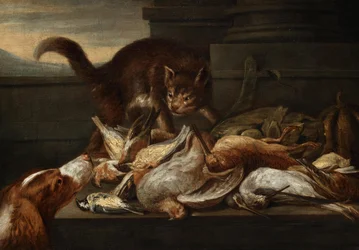 Jachtstilleven met kat