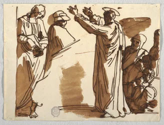 Cartoons van de dood van Ananias en St. Paulus, naar Raphael