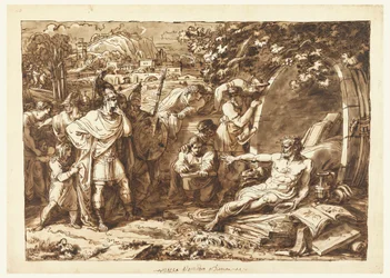 Tekening, Alexander de Grote en Diogenes, 1820-22