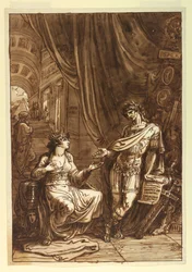 Tekening, Cleopatra pleit met O, ca. 1820