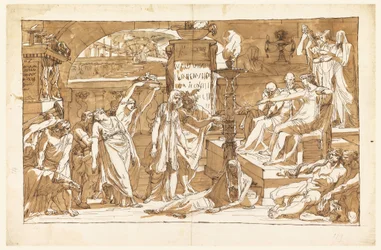 Tekening, Hades; Persephone in de onderwereld (offergave aan Proserpine), ca. 1820