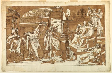 Tekening, Hades; Persephone in de onderwereld (offergave aan Proserpine), ca. 1820