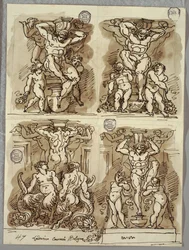 Vier Hermen, studies naar de Carracci