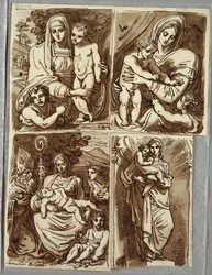 Madonna en Kind en St. Johannes, Studie naar Francia; Madonna en Kind met St. Johannes, Studie naar Dossi; Madonna en Kind met St. Johannes, Bisschop Heilige, St. Appolonia; Madonna en Kind in Niche, Studie naar Beeldhouwwerk door Salvator Mundy