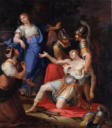 Parijs dodelijk gewond door een pijl van Philoctetes