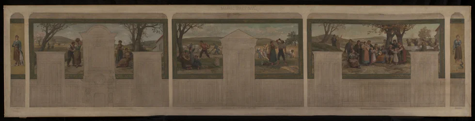 Schets voor de trouwzaal van het stadhuis van het 15e arrondissement: Trouw. Liefde. Moederliefde. Het zaad. De bekroning van het leven. Midlife. Voorzichtigheid
