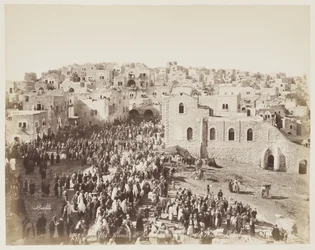 Intocht van de pelgrims in Bethlehem... Palestina #899