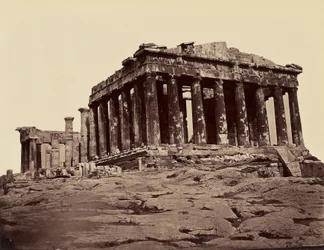 Parthenon, pris des propylees - Athenes. [Van noord naar west].