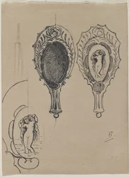 Ontwerp voor een handspiegel, ca. 1900-1902