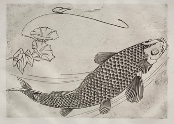 Dinerservies (Rousseau servies): Grote vis in Japanse stijl (nr. 19)