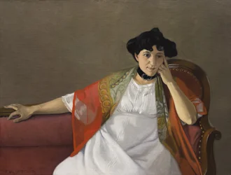 Portret van de vrouw van de kunstenaar, Gabrielle Vallotton, 1905