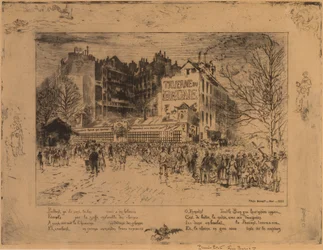 La Place des Martyrs et La Taverne du Bagne, 1885