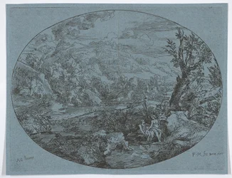 Landschap met drie figuren