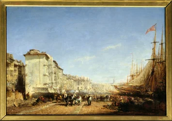 De oude haven van Marseille. Schilderij van Félix Ziem (1821-1911). Vermelding vereist: Reims, Musée des Beaux-Arts