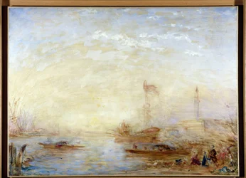 Uitzicht op Venetië en de Bucentaur
